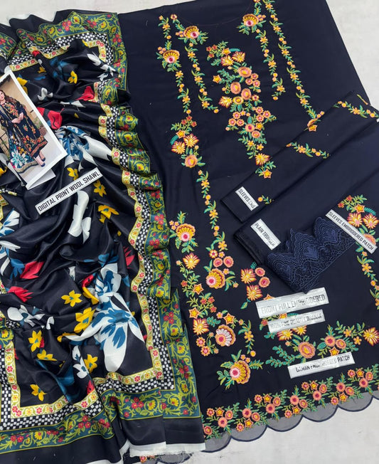 Aneelas Dhanak Emb Suit