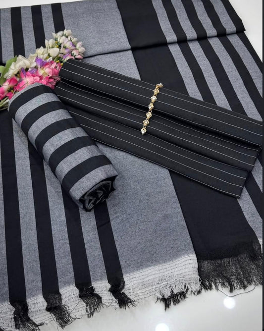 New Winter Collection – Multani Khaadi Sussi 3-Piece Suit with Velvet Strap Dupatta