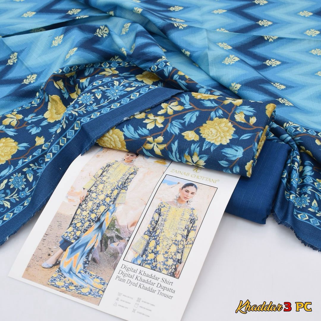 Winter Khaddar Collection – Premium 3PC Digital Printed Suit