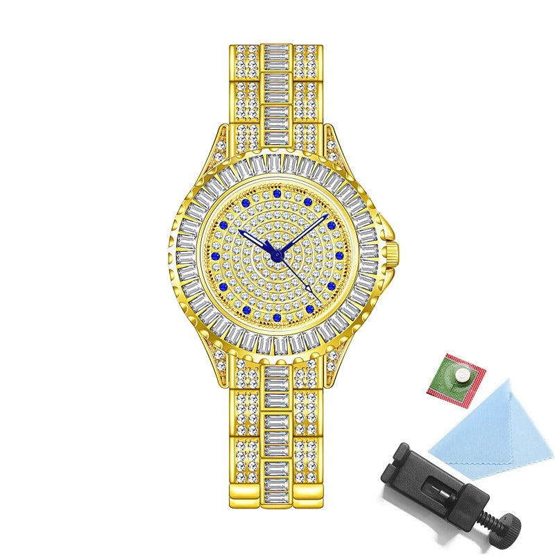 BS bee sister Women Diamond Watch Gold Stainless Steel Women's Bracelet Watches Luxury Brand Fashion Rhinestone Quartz Clock New