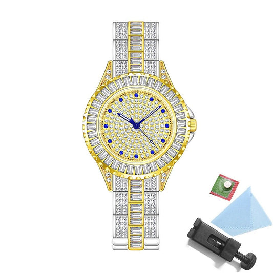 BS bee sister Women Diamond Watch Gold Stainless Steel Women's Bracelet Watches Luxury Brand Fashion Rhinestone Quartz Clock New