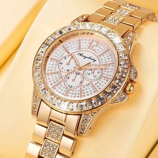 Luxury Fashion Women Quartz Watch Set Alloy Strap Ladies Wristwatch Alloy Bracelet Female Clock Reloj Mujer