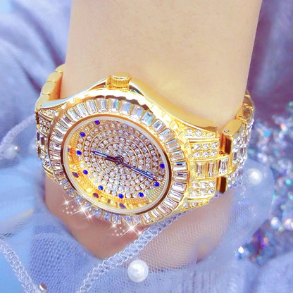 BS bee sister Women Diamond Watch Gold Stainless Steel Women's Bracelet Watches Luxury Brand Fashion Rhinestone Quartz Clock New