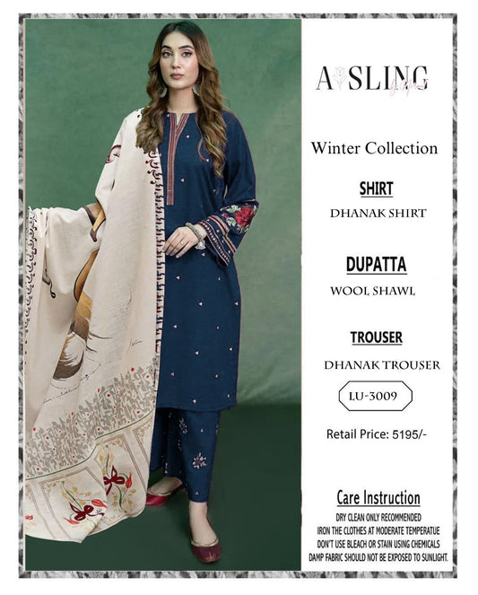 Asling Dhanak Embroidery Suit