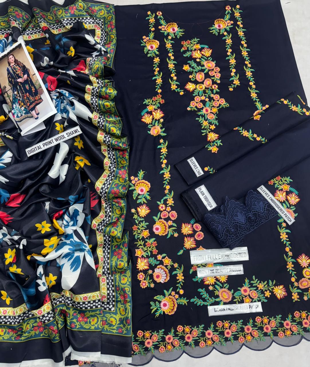 Aneelas Dhanak Emb Suit