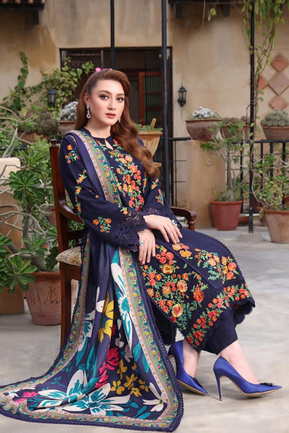 Aneelas Dhanak Emb Suit