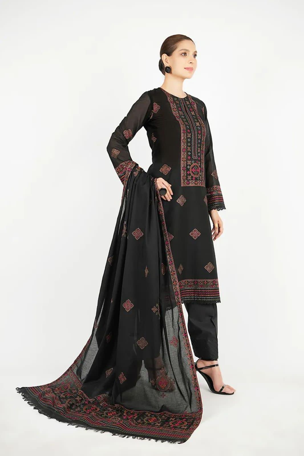 Bareeze Dhanak Emb Suit