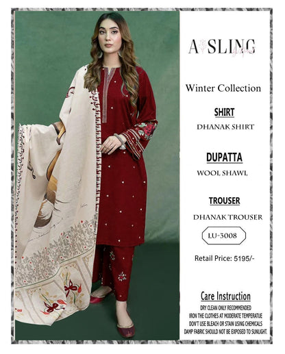 Asling Dhanak Embroidery Suit