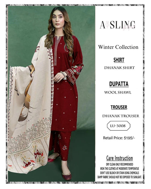 Asling Dhanak Embroidery Suit