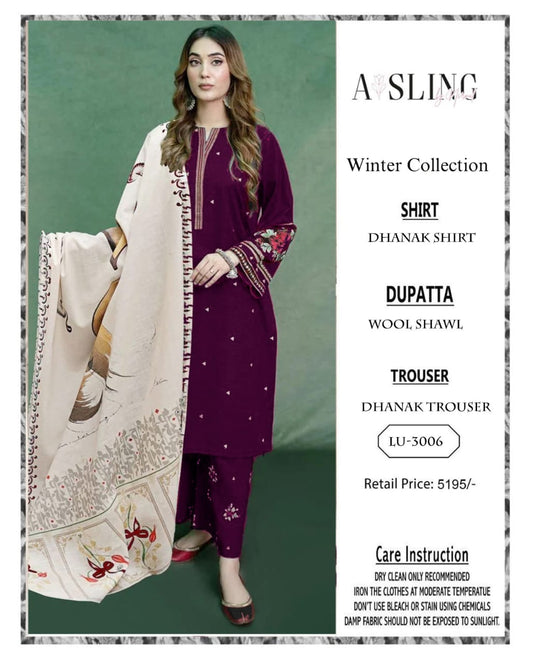 Asling Dhanak Embroidery Suit