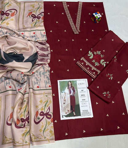 Asling Dhanak Embroidery Suit