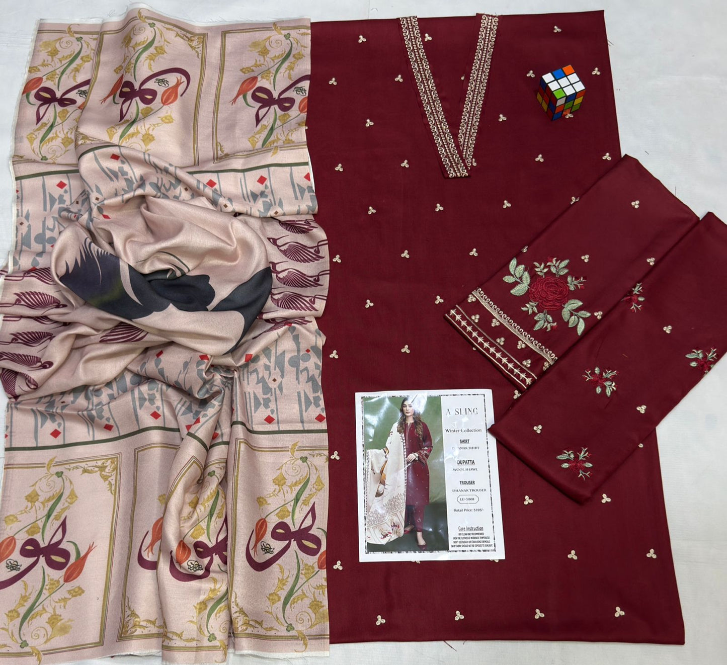 Asling Dhanak Embroidery Suit