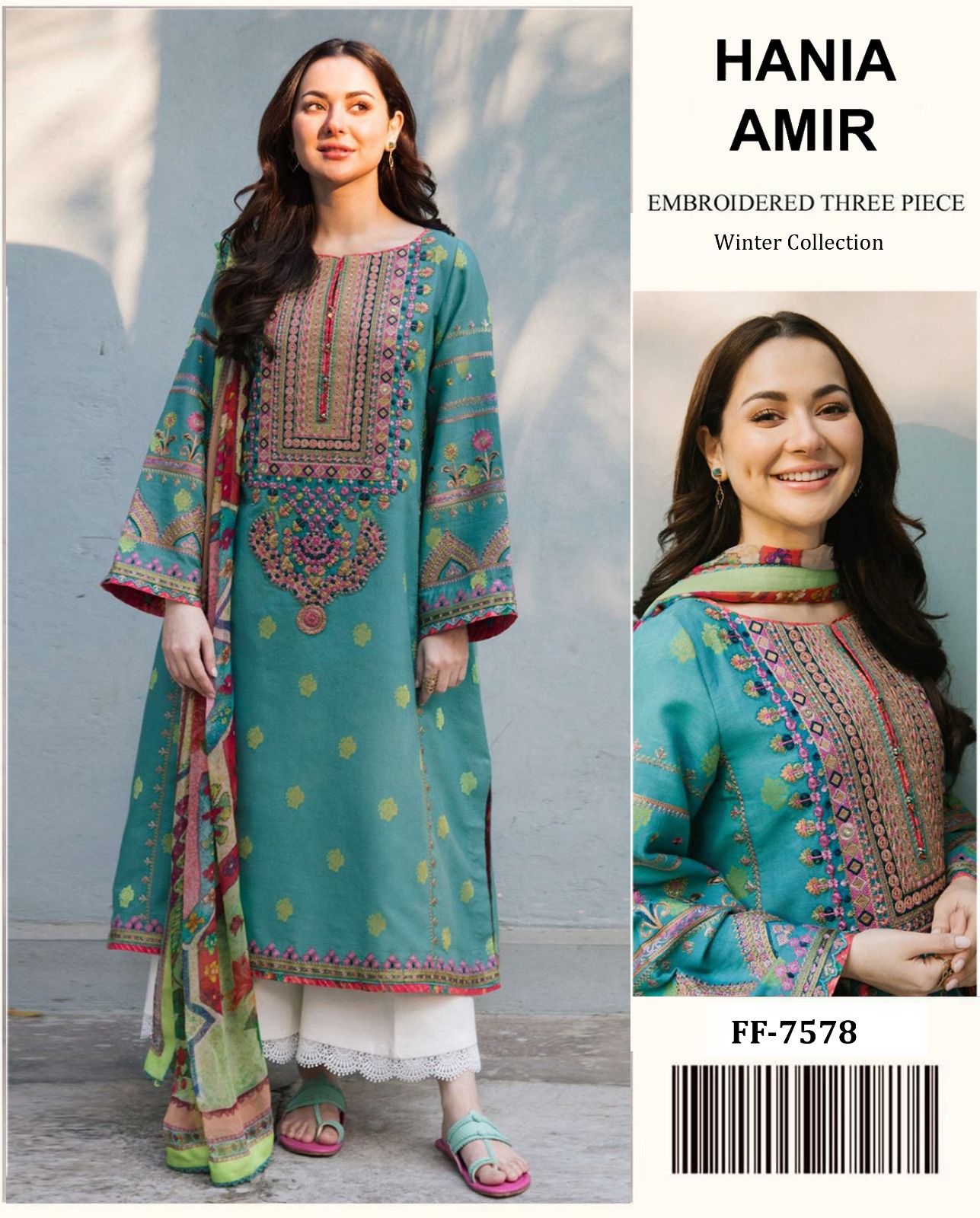 Hania Amir Dhanak Emb Suit