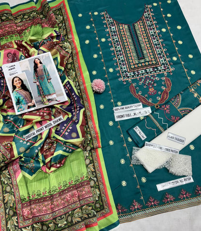 Hania Amir Dhanak Emb Suit