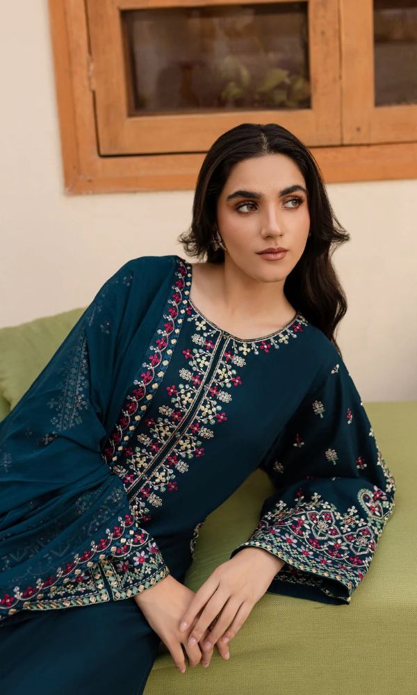 Batik Dhanak Embroidered Suit