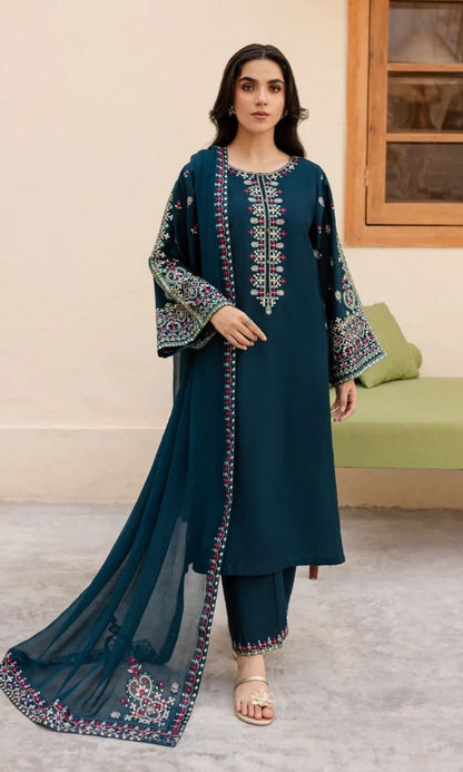 Batik Dhanak Embroidered Suit