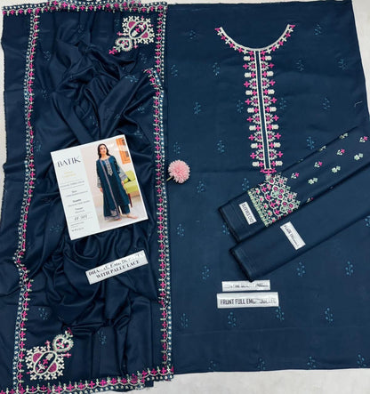 Batik Dhanak Embroidered Suit