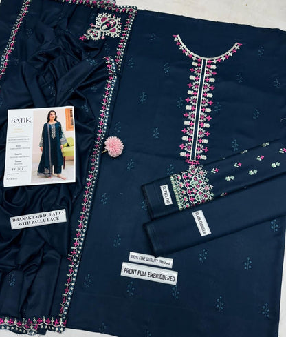 Batik Dhanak Embroidered Suit