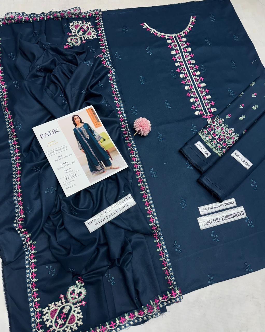 Batik Dhanak Embroidered Suit