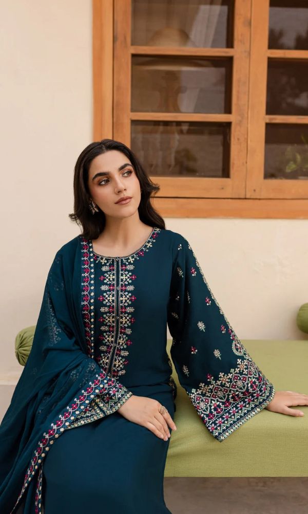 Batik Dhanak Embroidered Suit