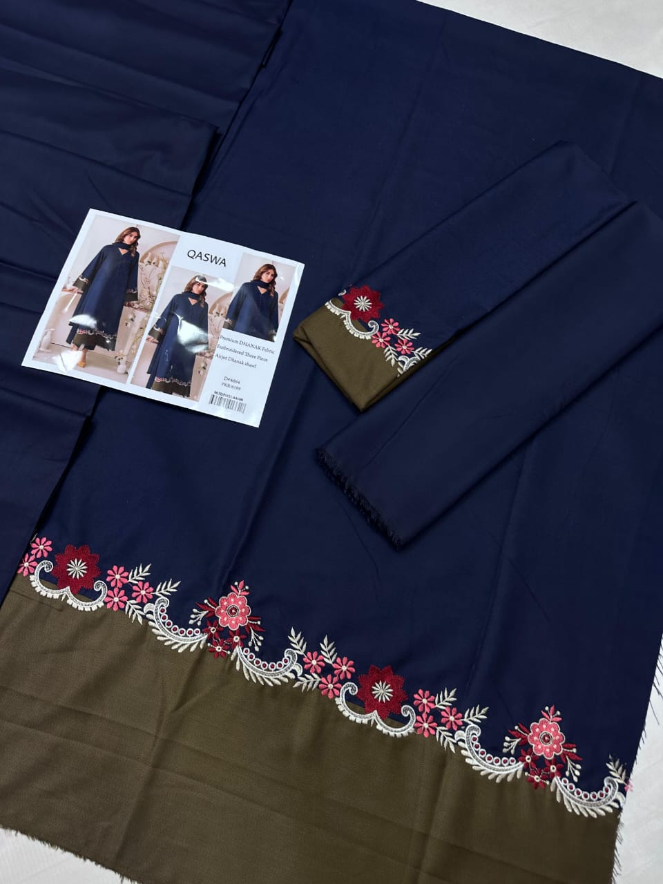 QASWA Winter Dhanak Collection 2025-26 – 3-Piece Embroidered Suit