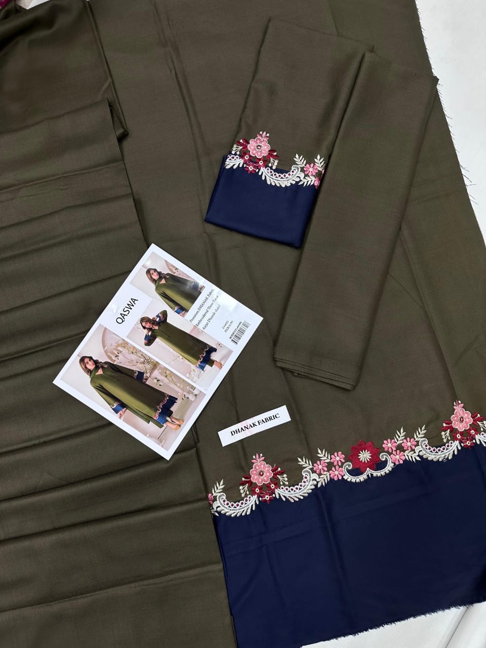 QASWA Winter Dhanak Collection 2025-26 – 3-Piece Embroidered Suit