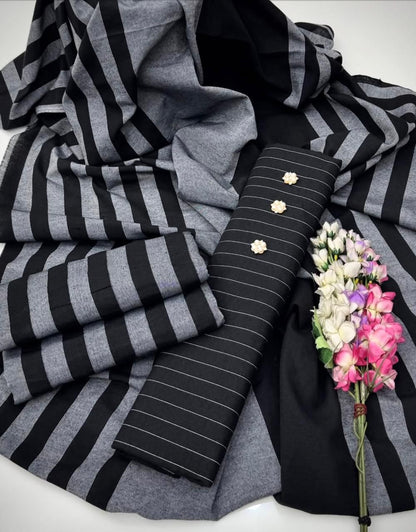 New Winter Collection – Multani Khaadi Sussi 3-Piece Suit with Velvet Strap Dupatta