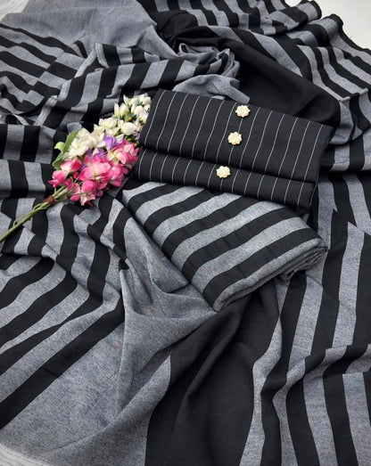 New Winter Collection – Multani Khaadi Sussi 3-Piece Suit with Velvet Strap Dupatta