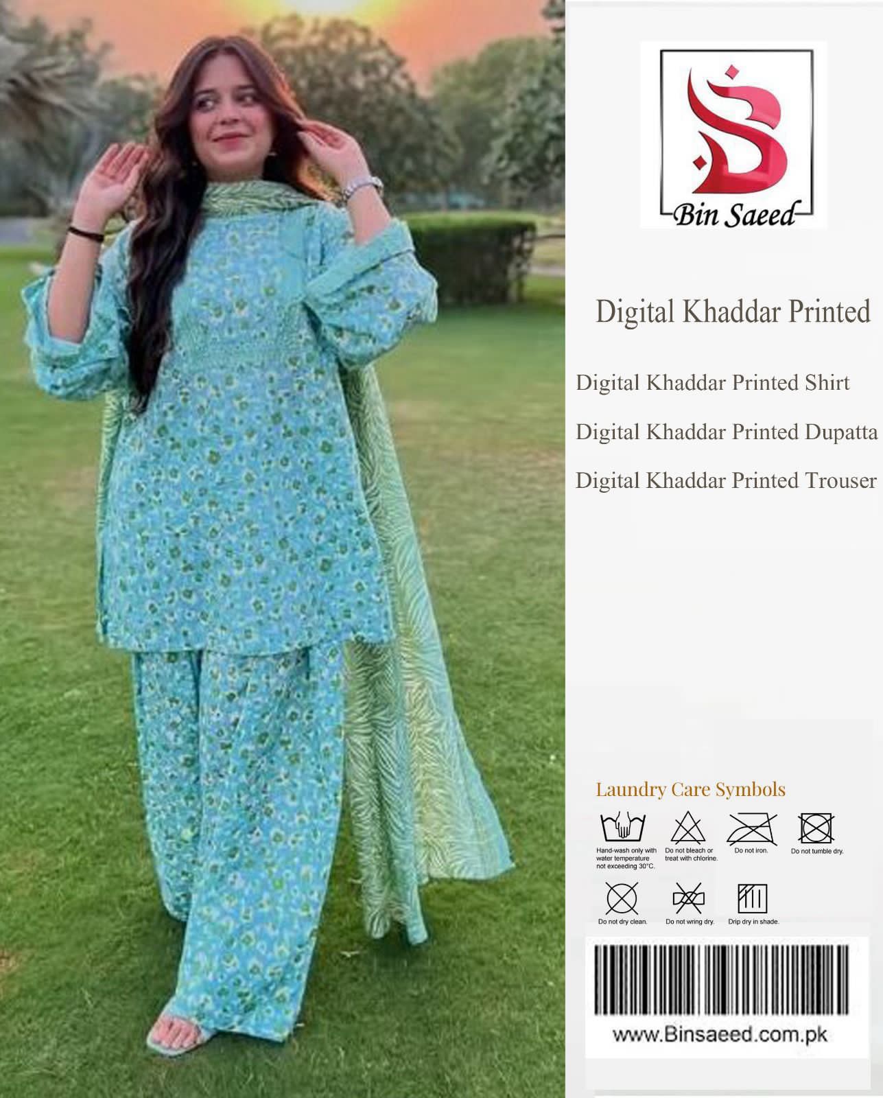 Bin Saeed Khaddar 3PC Suit