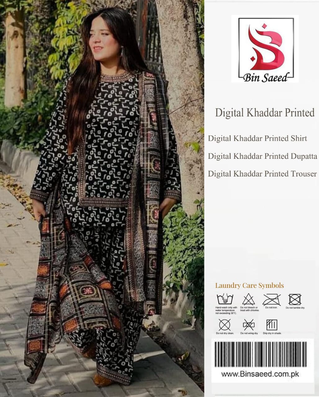 Bin Saeed Khaddar 3PC Suit