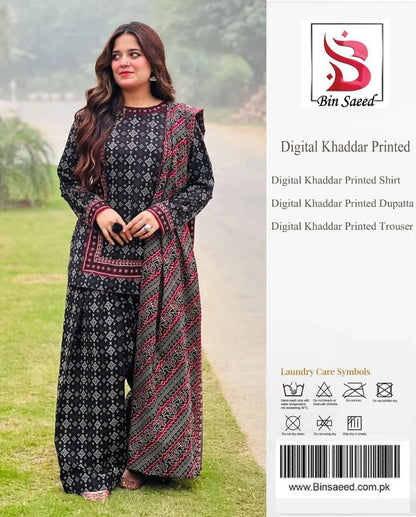 Bin Saeed Khaddar 3PC Suit