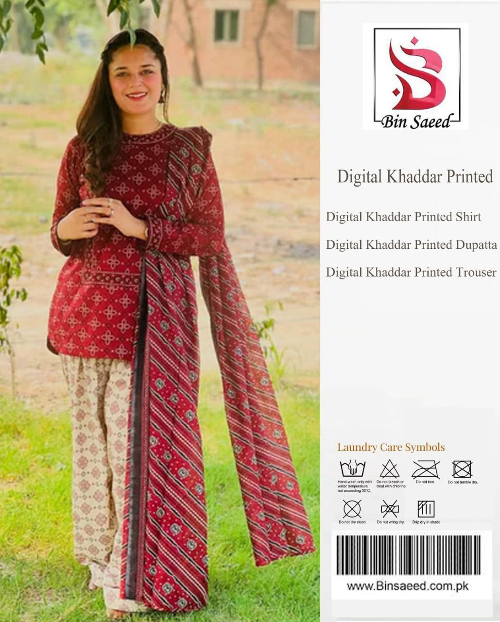 Bin Saeed Khaddar 3PC Suit