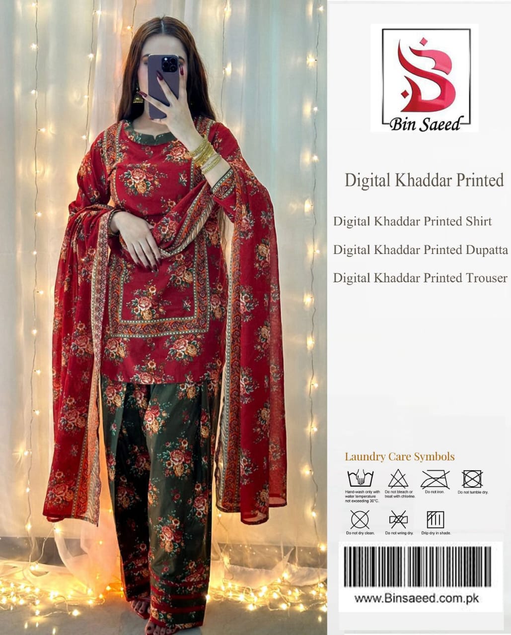 Bin Saeed Khaddar 3PC Suit