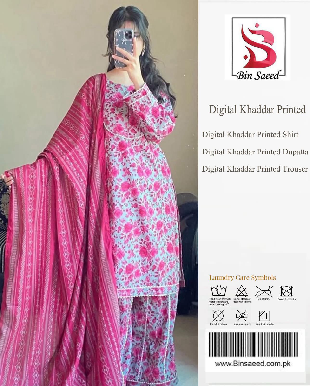Bin Saeed Khaddar 3PC Suit