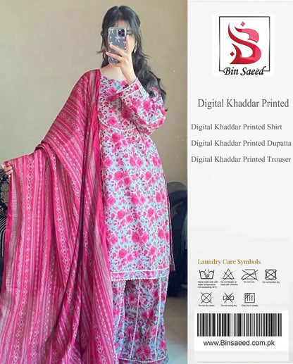 Bin Saeed Khaddar 3PC Suit
