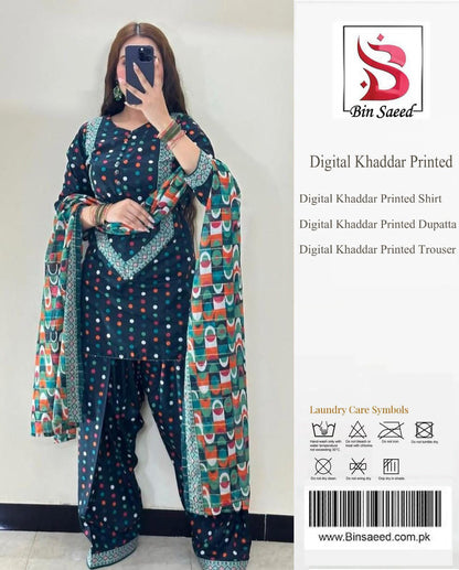 Bin Saeed Khaddar 3PC Suit