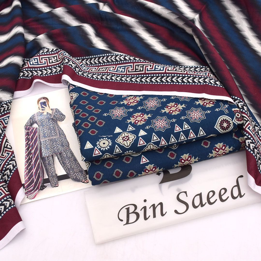 Bin Saeed Khaddar 3PC Suit
