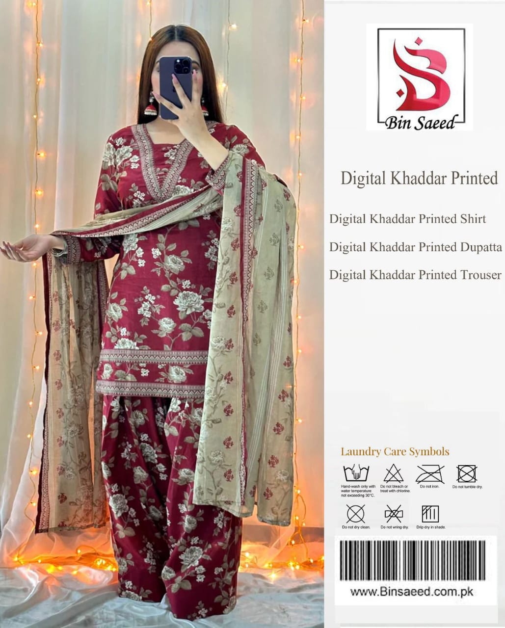 Bin Saeed Khaddar 3PC Suit