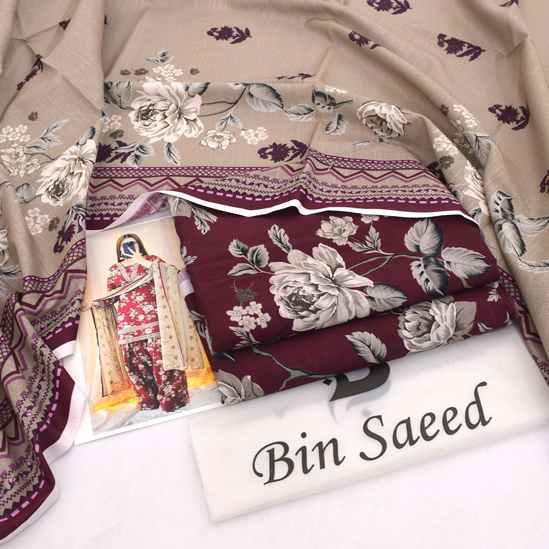 Bin Saeed Khaddar 3PC Suit