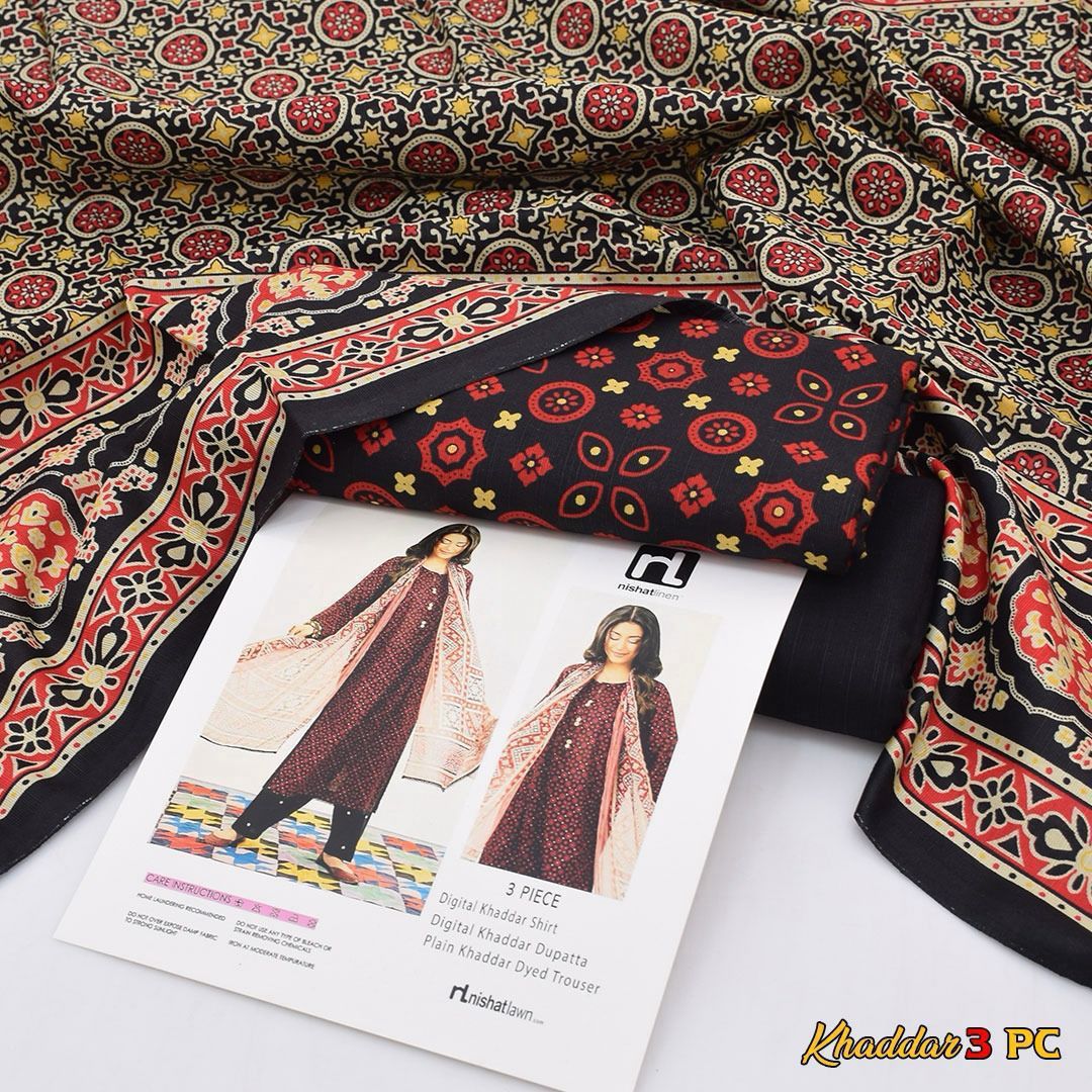 Winter Khaddar Collection – Premium 3PC Digital Printed Suit