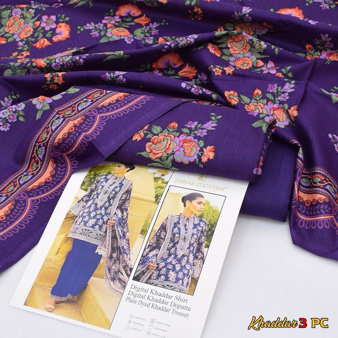 Winter Khaddar Collection – Premium 3PC Digital Printed Suit