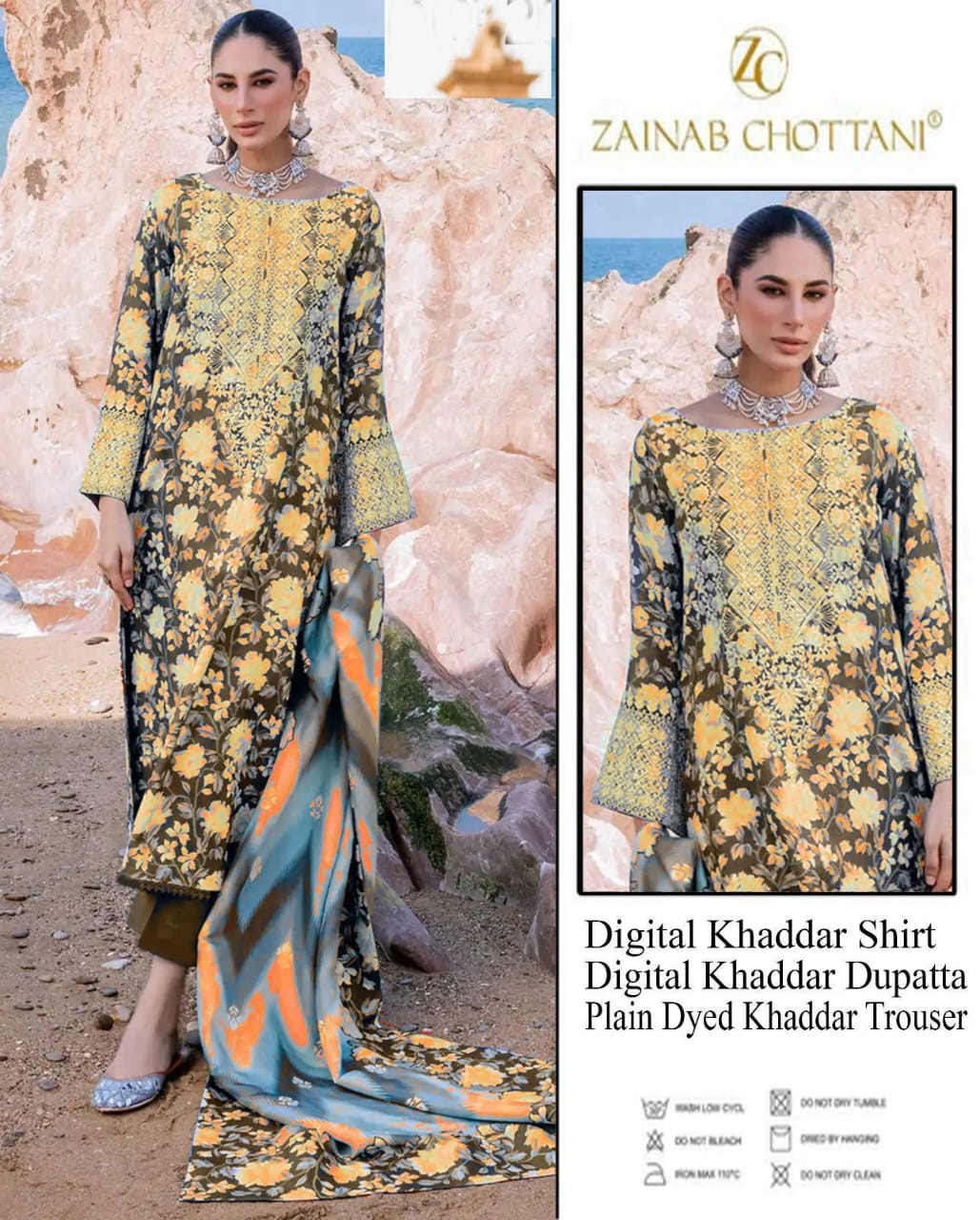 Winter Khaddar Collection – Premium 3PC Digital Printed Suit