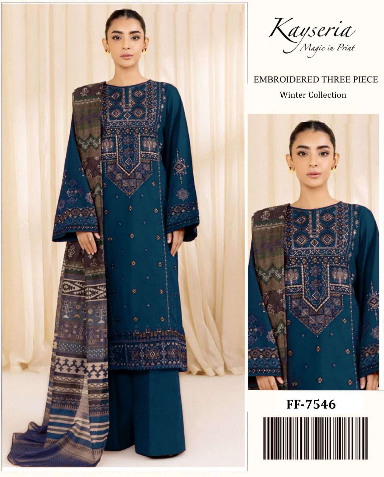 Kayseria Dhanak Emb Suit