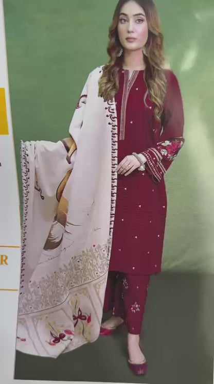 Asling Dhanak Embroidery Suit