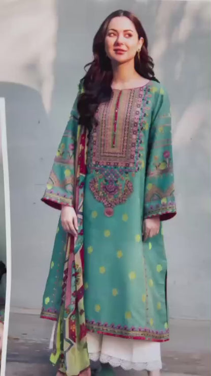 Hania Amir Dhanak Emb Suit