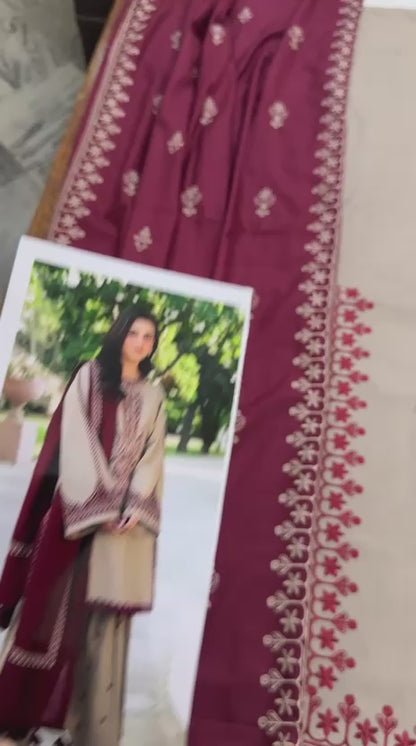 Baroque Dhanak Emb Suit