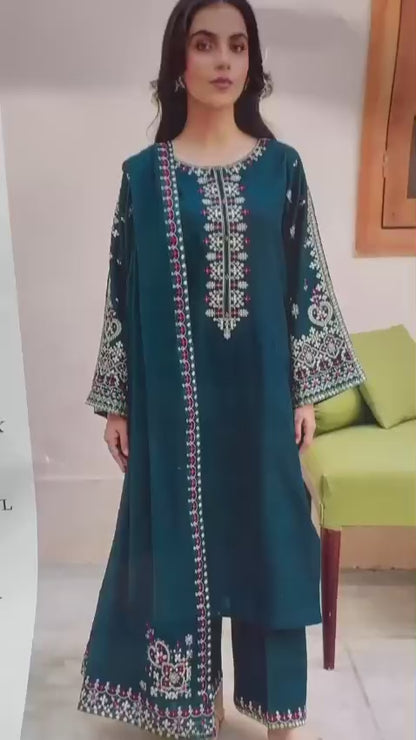 Batik Dhanak Embroidered Suit