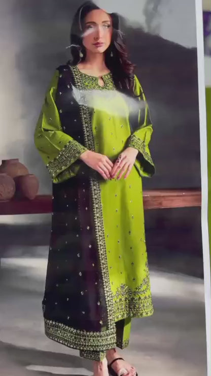 Batik Dhanak Emb Suit