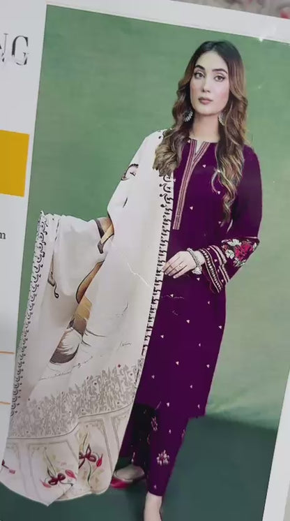 Asling Dhanak Embroidery Suit